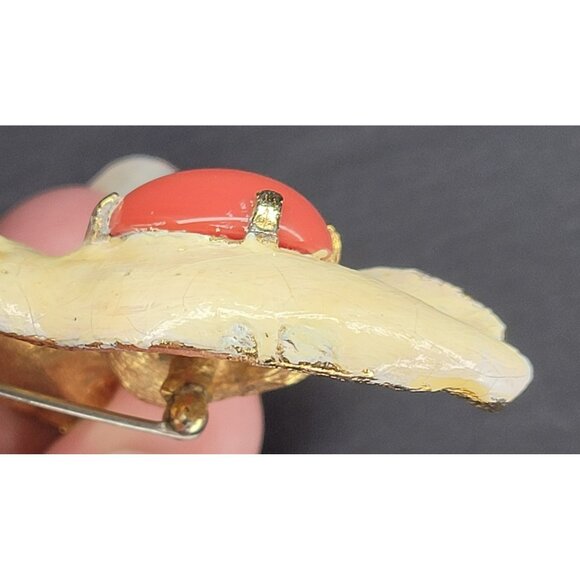 RARE VTG KJL Kenneth Jay Lane Enamel, Rhinestone & Faux Coral Walrus Brooch READ - Picture 13 of 13